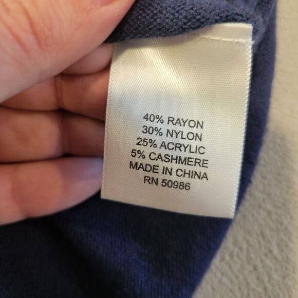 Jeanne Pierre Cashmere Infused Navy Size Small - Picture 5 of 6
